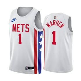 Brooklyn Nets TJ Warren 1 2022-23 Classic Edition Valkoinen Pelipaidat Swingman - Miesten